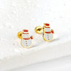 Women's Christmas Tree Earrings Cute Simple Festival Design Stainless Steel Electroplated Earrings For Holiday And Winter Styling