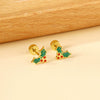 Women's Christmas Tree Earrings Stainless Steel Electroplated Geometric Holiday Fashion Jewelry