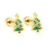 Women's Christmas Tree Earrings Stainless Steel Electroplated Geometric Holiday Fashion Jewelry