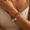 Women's Christmas Tree Pendant Bracelet With Colorful Beads Electroplated Alloy Jewelry In A Festive Fashion Style