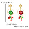 Women's Christmas Tree Snowflake Hoop Earrings Alloy Electroplated Holiday Jewelry With Stainless Steel Ear Posts