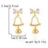 Women's Christmas Tree Snowflake Hoop Earrings Alloy Electroplated Holiday Jewelry With Stainless Steel Ear Posts