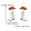 Women's Christmas Tree Snowflake Hoop Earrings Alloy Electroplated Holiday Jewelry With Stainless Steel Ear Posts