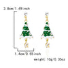 Women's Christmas Tree Snowflake Hoop Earrings Alloy Electroplated Holiday Jewelry With Stainless Steel Ear Posts