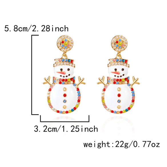 Women's Christmas Tree Snowflake Hoop Earrings Alloy Electroplated Holiday Jewelry With Stainless Steel Ear Posts