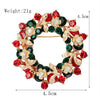 Women's Christmas Wreath Brooch With Rhinestone Detailing Electroplated Alloy Festive Jewelry Pin For Clothing Accessories