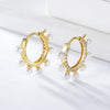 Women's Circleshaped 925 Sterling Silver Pearl Geometric Earrings