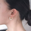 Women's Circleshaped 925 Sterling Silver Pearl Geometric Earrings