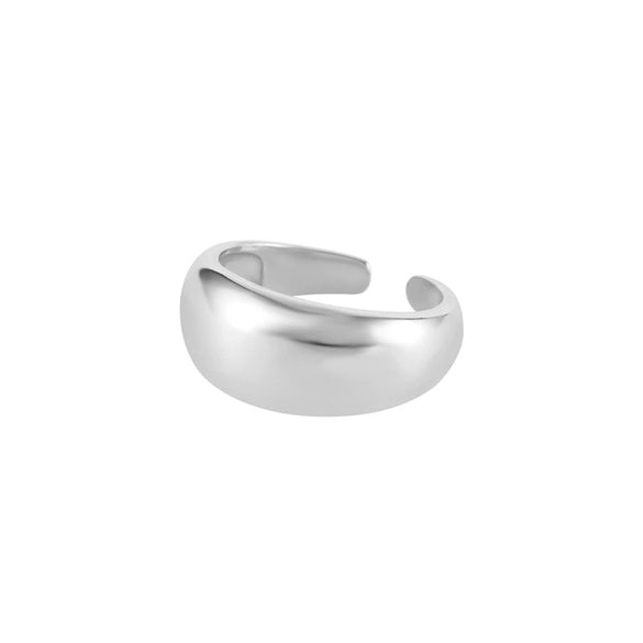 Women's Classic All Match Wide Face Glow Face Opening Ring Light Copper Geometric Set With Gemstones