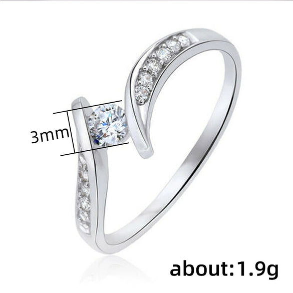 Women's Classic Copper Zircon Geometric Wedding Ring Bracelet
