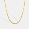 Women's Classic Cuban Chain Necklace Copper Plated With 18K Gold Flat Geometric Link Layering Necklace