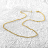 Women's Classic Cuban Chain Necklace Copper Plated With 18K Gold Flat Geometric Link Layering Necklace