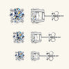 Women's Classic Fourclaw Moissanite Earrings In S925 Sterling Silver With Geometric Design And Electroplating