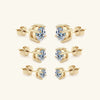 Women's Classic Fourclaw Moissanite Earrings In S925 Sterling Silver With Geometric Design And Electroplating