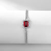 Women's Classic Geometric Cultivated Emerald S925 Silver Chain Bracelet Set With Diamonds