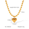 Women's Classic Heart Titanium Steel And Stainless Steel Necklace With Geometric Styling And Electroplating Ball Chain