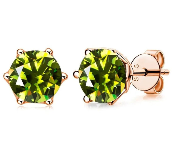 Women's Classic Moissanite Earrings In Sterling Silver With Round Shape