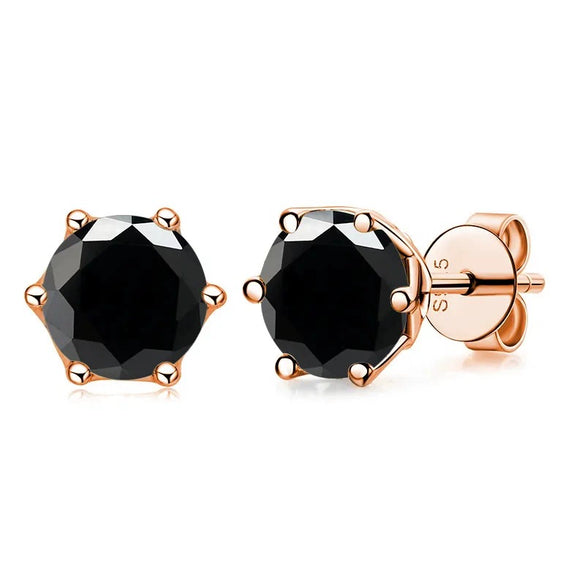Women's Classic Moissanite Earrings In Sterling Silver With Round Shape