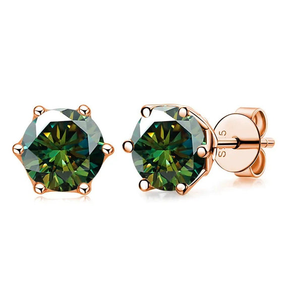 Women's Classic Moissanite Earrings In Sterling Silver With Round Shape