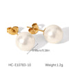Women's Classic Pearl Earrings Stainless Steel Geometric Electroplated Highend Jewelry