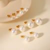 Women's Classic Pearl Earrings Stainless Steel Geometric Electroplated Highend Jewelry