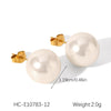 Women's Classic Pearl Earrings Stainless Steel Geometric Electroplated Highend Jewelry
