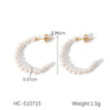 Women's Classic Pearl Earrings Stainless Steel Geometric Electroplated Highend Jewelry