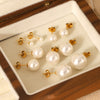 Women's Classic Pearl Earrings Stainless Steel Geometric Electroplated Highend Jewelry
