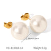 Women's Classic Pearl Earrings Stainless Steel Geometric Electroplated Highend Jewelry