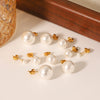 Women's Classic Pearl Earrings Stainless Steel Geometric Electroplated Highend Jewelry