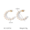 Women's Classic Pearl Earrings Stainless Steel Geometric Electroplated Highend Jewelry