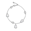 Women's Classic Retro 925 Sterling Silver Gourd Shaped Pendant Bracelet With Fritillaria Agate And Zircon Electroplated Design