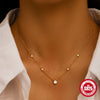 Women's Classic S925 Sterling Silver Diamondencrusted Round Ochain Necklace With Electroplating Treatment