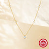 Women's Classic S925 Sterling Silver Diamondencrusted Round Ochain Necklace With Electroplating Treatment