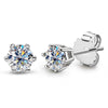Women's Classic Sixclaw Geometric Moissanite S225 Sterling Silver Plated 18K Gold Earrings