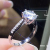 Women's Classic Sixclaw Zircon Engagement Ring Copper Geometric