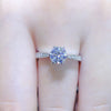 Women's Classic Sixclaw Zircon Engagement Ring Copper Geometric