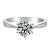 Women's Classic Sixclaw Zircon Engagement Ring Copper Geometric