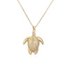 Women's Clavicle Chain Copper Plated Real Gold Inlaid Zircon Turtle Pendant Necklace Geometric Style