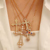 Women's Clavicle Chain Jewelry Stacked With Pearl Flower Inlaid Zircon And Colored Gemstone Zinc Alloy Geometric Style