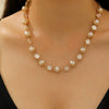 Women's Clavicle Chain Jewelry Stacked With Pearl Flower Inlaid Zircon And Colored Gemstone Zinc Alloy Geometric Style