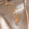 Women's Clavicle Chain With Perfume Bottle Pendant Titanium Steel Geometric Design Electroplated