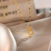 Women's Clavicle Chain With Perfume Bottle Pendant Titanium Steel Geometric Design Electroplated