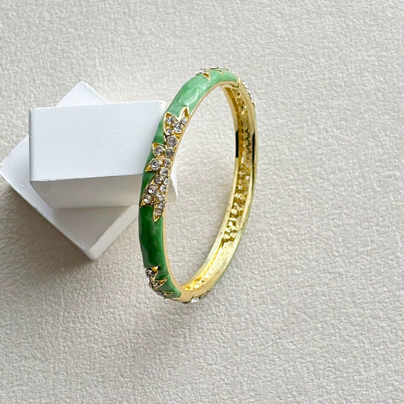Women's Cloisonné Enamel Bracelet With Filigree Openwork And Round Enamel Retro Design