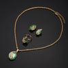 Women's Cloisonne Alloy Jewelry Set With Elegant Flowers And Oval Dial Retro Style Watch