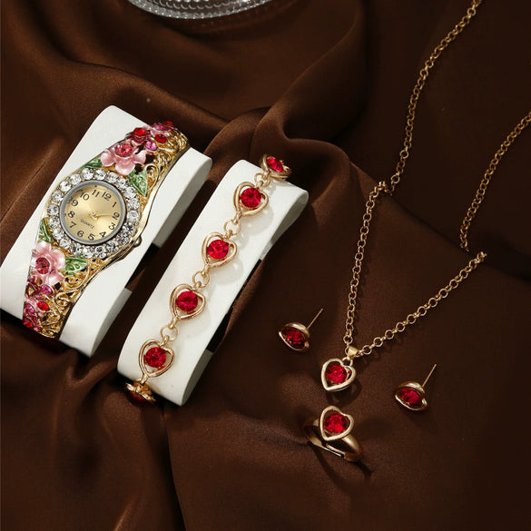 Women's Cloisonne Vintage Elegant Blossom Alloy Watch With Round Dial