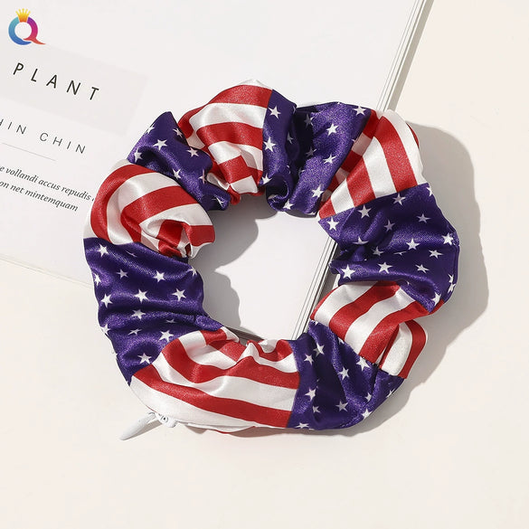 Women's Cloth And Pu Handmade Zipper Large Intestine Hair Ring Hair Accessories