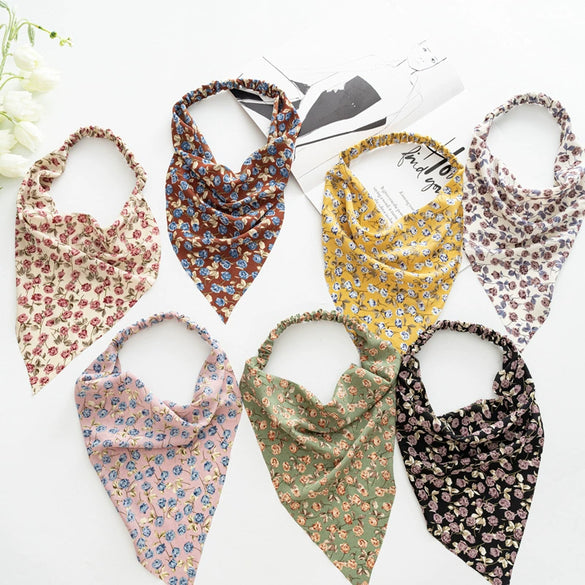 Women's Cloth Elastic Hair Band And Wrap Scarf With Geometric Pattern