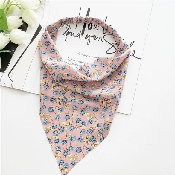 Women's Cloth Elastic Hair Band And Wrap Scarf With Geometric Pattern