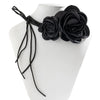 Women's Cloth Flannel Satin Flower Geometric Collar Choker Necklace
